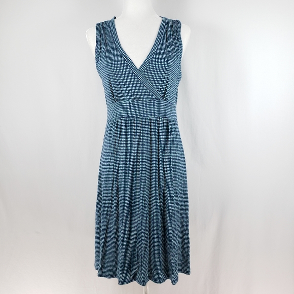 L.L.Bean Summer Knit Dress, Printed Grid - Picture 4 of 8